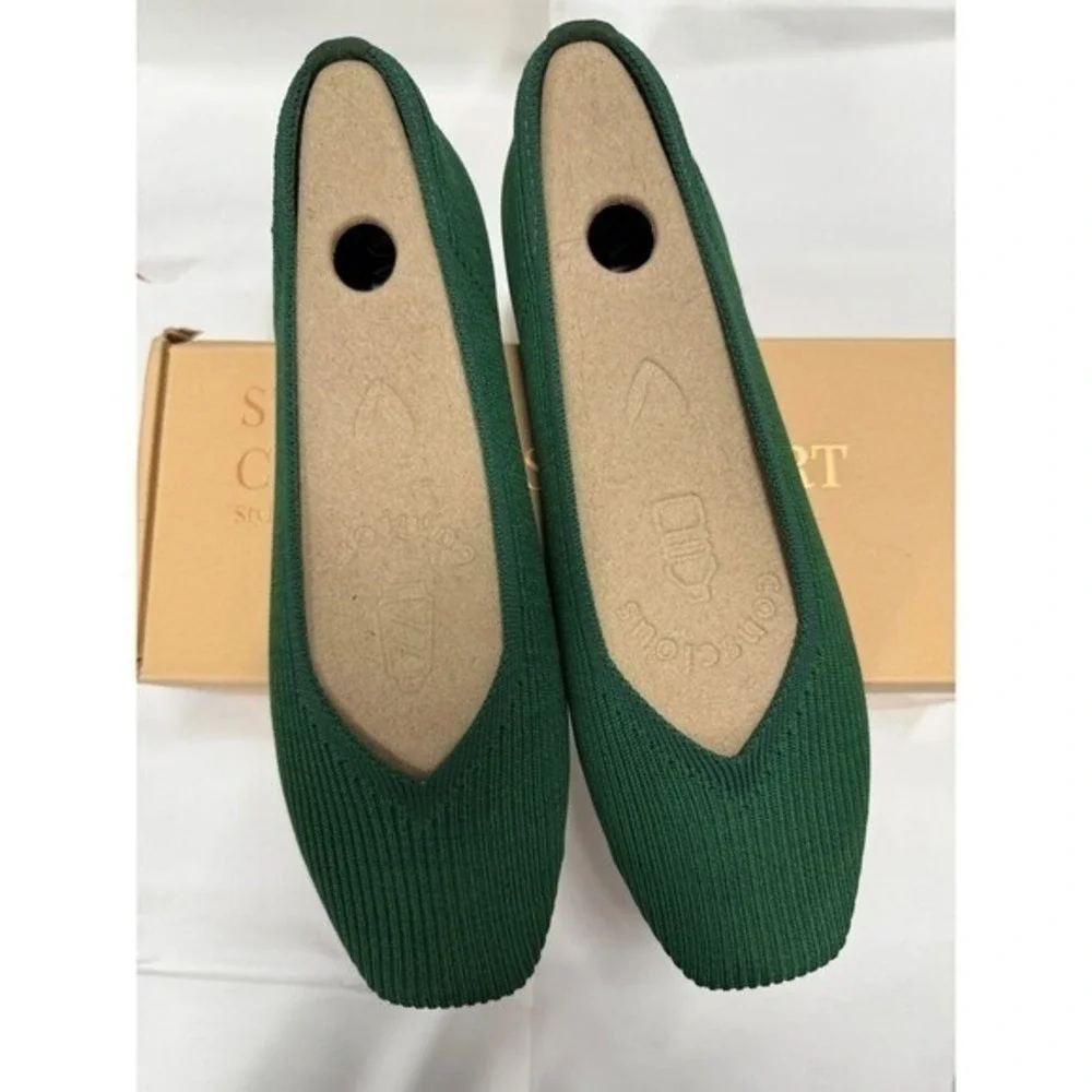 VIVAIA Margot 2.0 Forest Green Knit Ballet Flats EU/38.5 US/7.5
